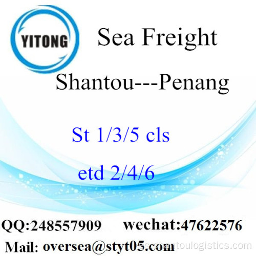 Consolidación de LCL de Shantou Port a Penang